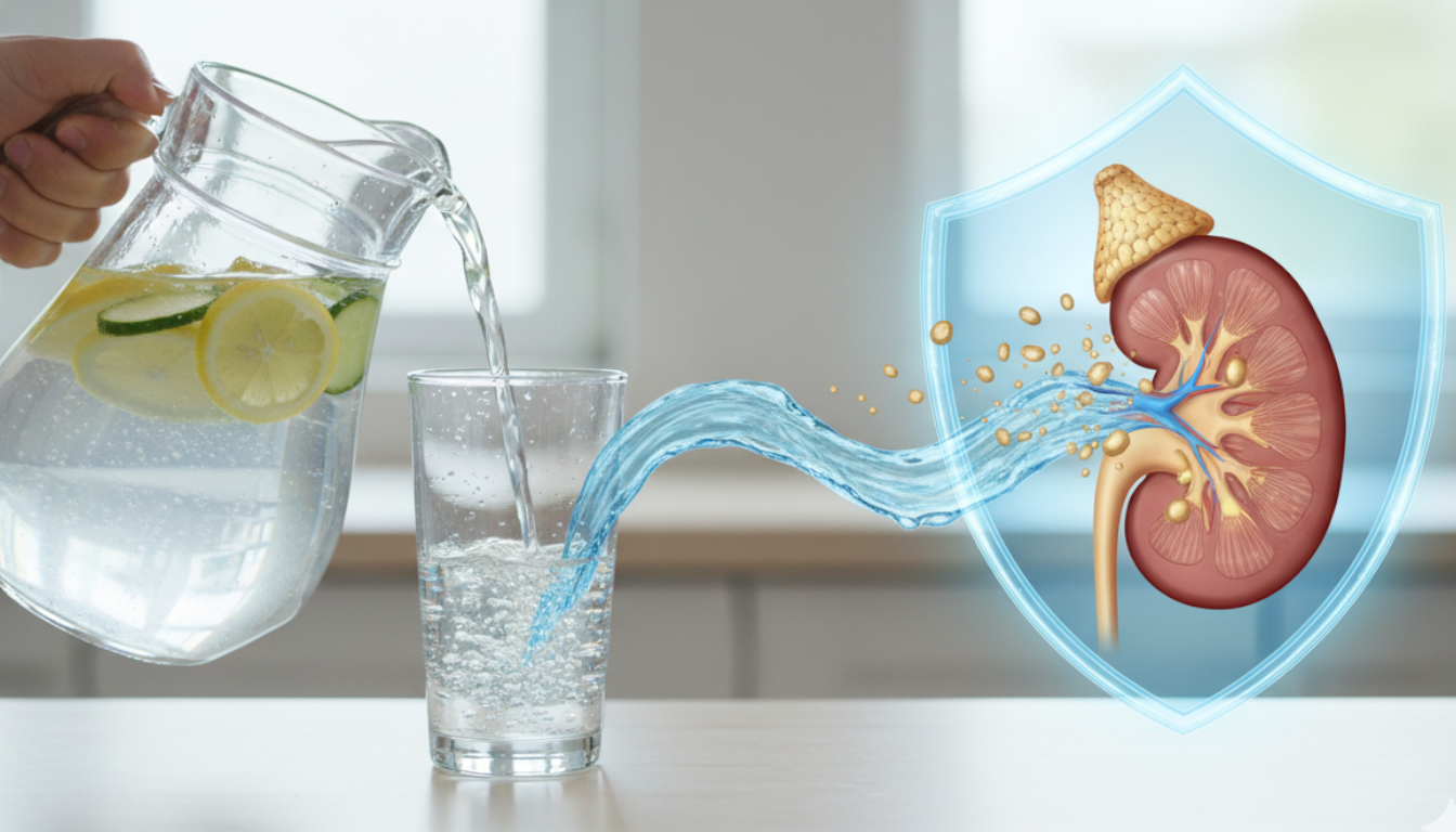 Böbrek taşı oluşumunu engellemek için su tüketimi